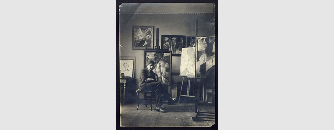 Lasar Segall em seu ateliê, Dresden, 1919