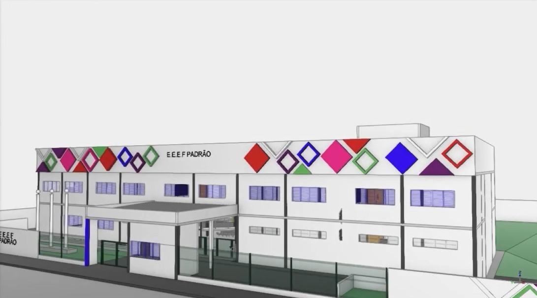 Modelo BIM da Escola Padrão elaborado pela Suplan/PB