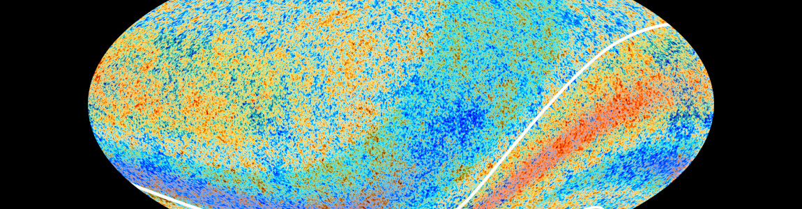 Imagem das anomalias na radiação cósmica de fundo capturadas pelo satélite Planck em 2013