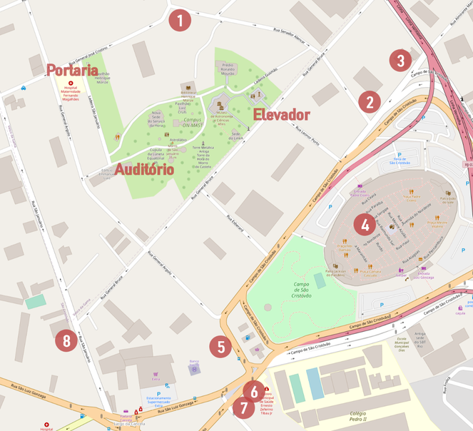 Mapa de restaurantes próximos ao ON