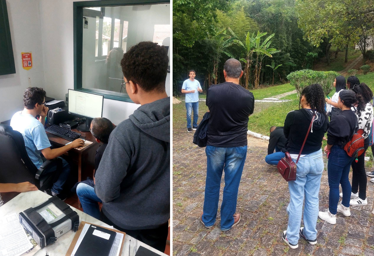 Vitor Silvério Bernardes em apresentação aos estudantes