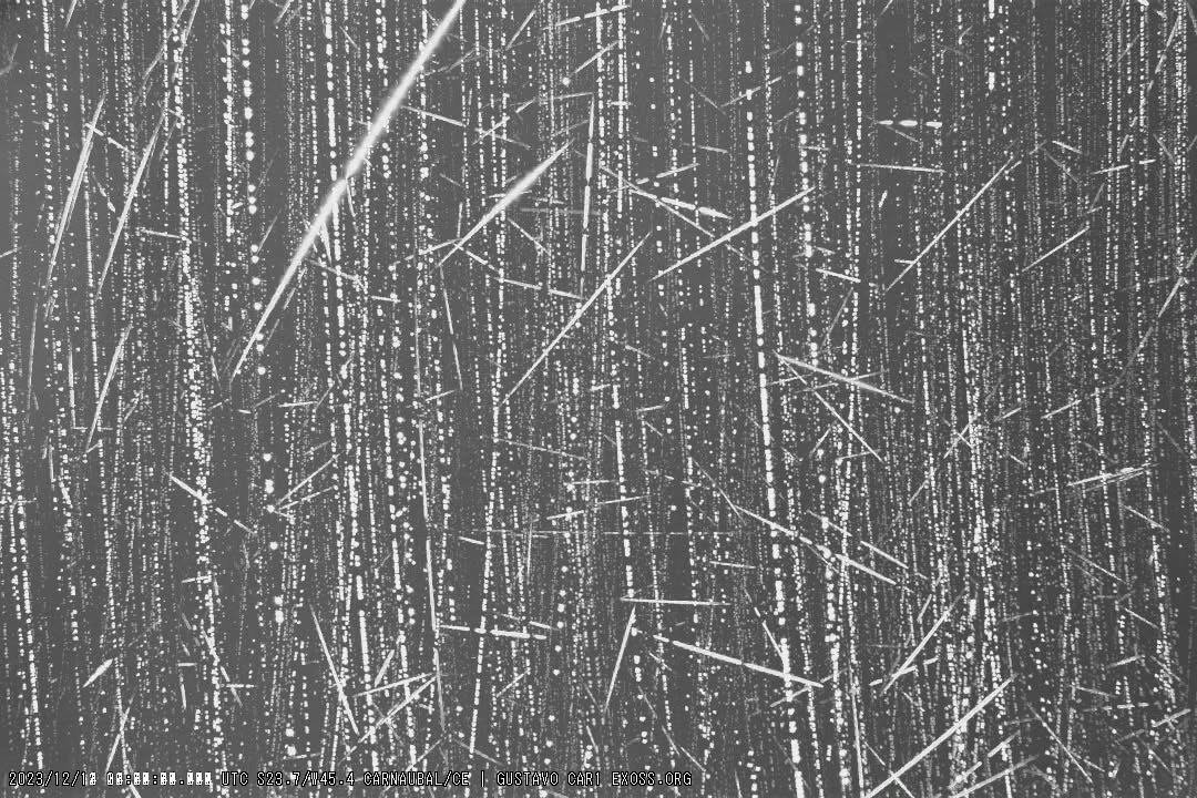 Chuva das Geminidas em 2023. Foto: Gustavo Silva(Ceará)/Exoss