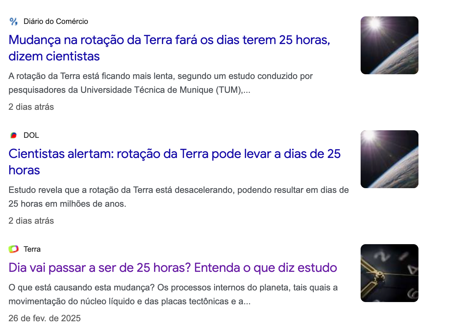 Notícias sobre suposto dia de 25 horas
