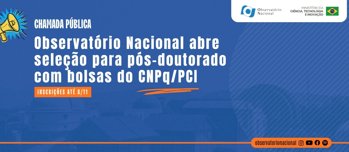 Os três bolsistas atuarão presencialmente no Rio de Janeiro (RJ); as inscrições vão até 8 de novembro de 2026