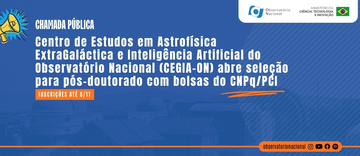 Os três bolsistas atuarão presencialmente no Rio de Janeiro (RJ); as inscrições vão até 8 de novembro de 2026