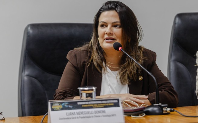 A coordenadora-geral de Popularização da Ciência e Tecnologia do MCTI, Dra. Luana Meneguelli. Foto: Luara Baggi (ASCOM/MCTI). 