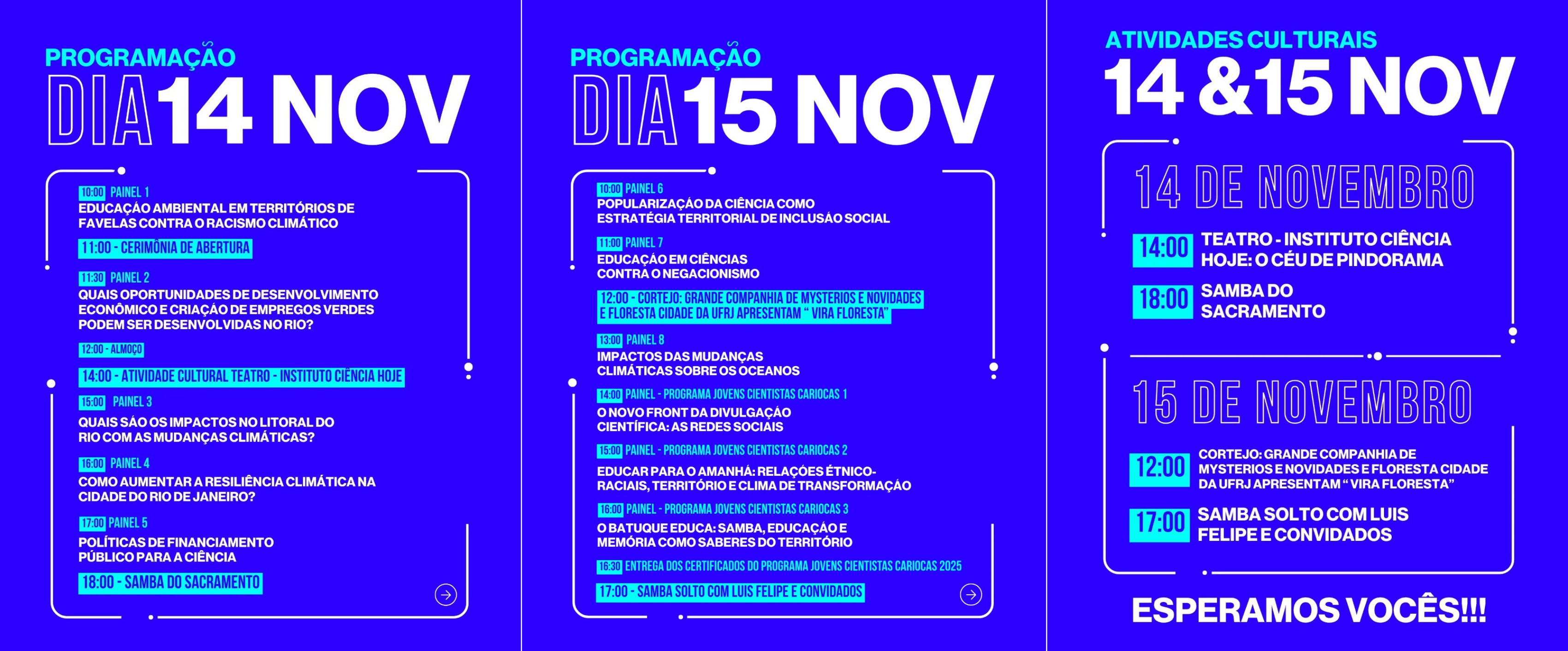 Programação completa