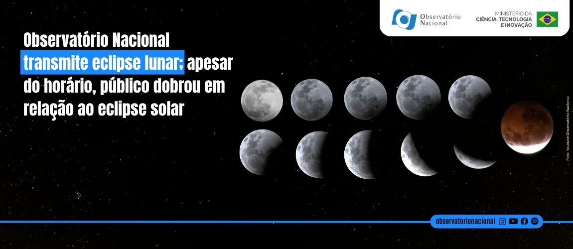 Transmissão do eclipse lunar já teve mais de 140 mil visualizações no canal do ON no YouTube