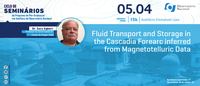 Seminário da Geofísica do ON aborda, o transporte e armazenamento de fluidos a partir de dados magnetotelúricos