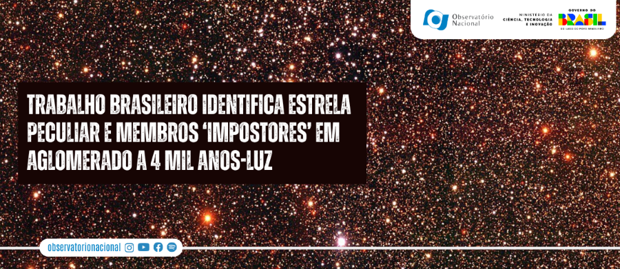 Trabalho brasileiro identifica estrela peculiar e membros ‘impostores’ em aglomerado a 4 mil anos-luz