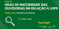Renouv amplia prazo de pesquisa sobre maturidade das Ouvidorias em relação à LGPD