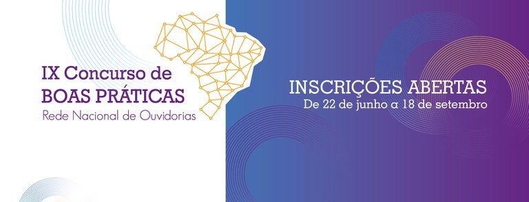 título IX Concruso de Boas Práticas com fundo abranco, azul e lilaz esmeaçado