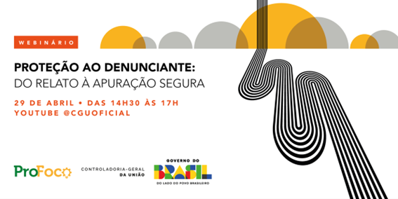 O encontro será realizado no dia 29 de abril, a partir das 14h30, com transmissão ao vivo pelo canal da CGU no Youtube