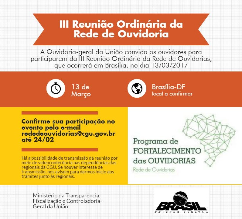 III Reunião Ordinária da Rede de Ouvidorias