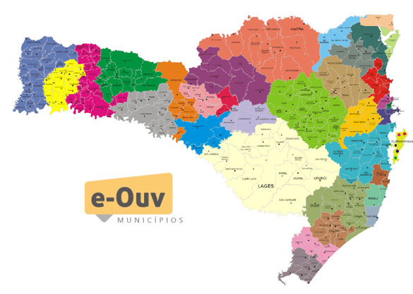 Mapa SC e e-Ouv Municípios