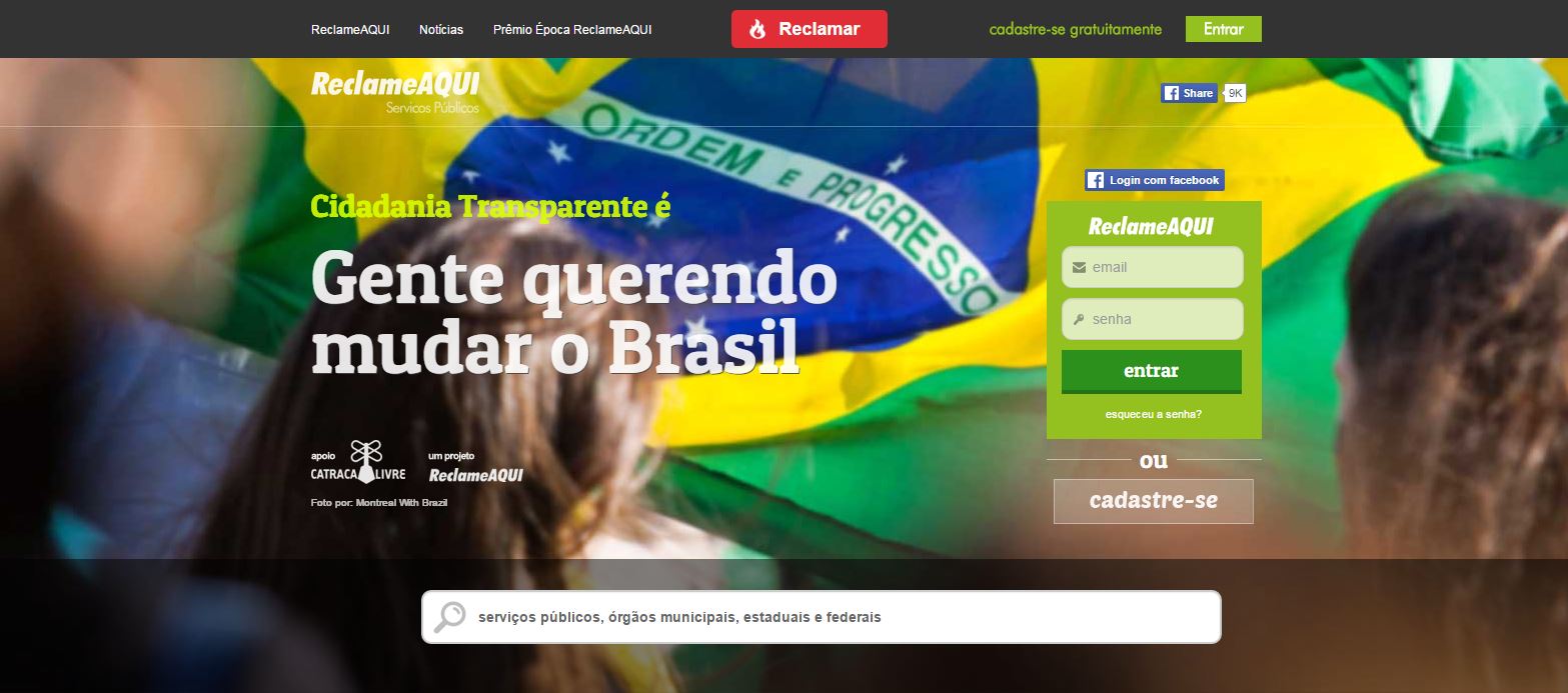 Plataforma Reclame AQUI Serviços Públicos