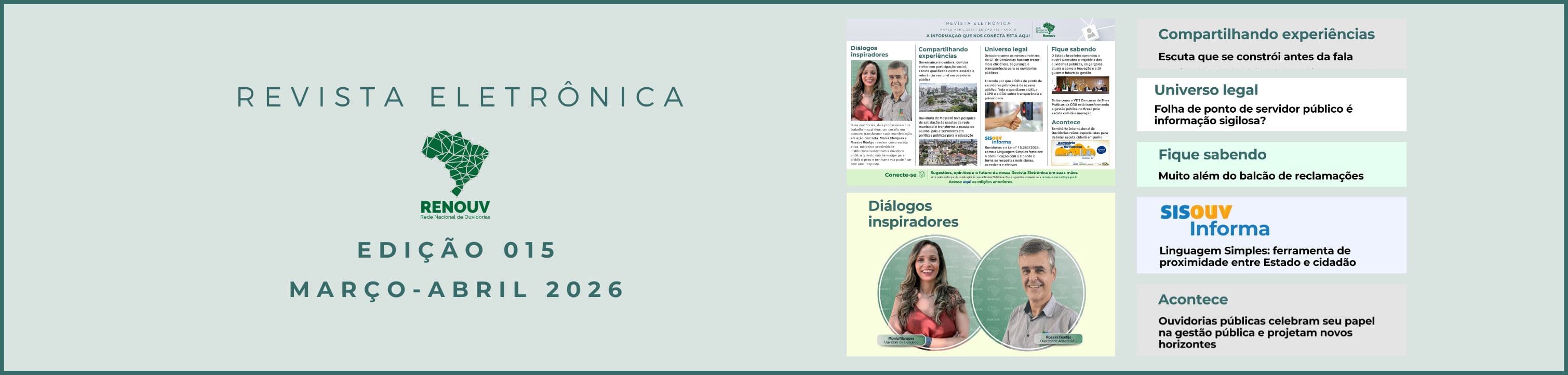 Divulgação da Edição 015 (Março - Abril 2026) da Revista Eletrônica da Renouv