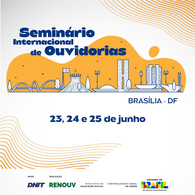 Imagem com skyline do tema do seminário internacional de ouvidorias