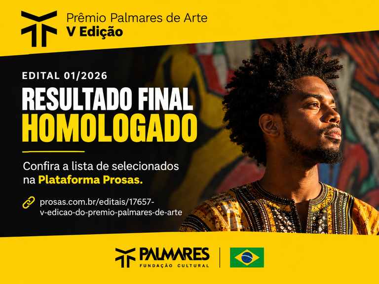 Fundação Cultural Palmares homologa resultado final da V Edição do Prêmio Palmares de Arte