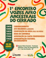 1º Encontro Vozes Afro-Ancestrais do Cerrado promove valorização das tradições afro-brasileiras na Fundação Cultural Palmares