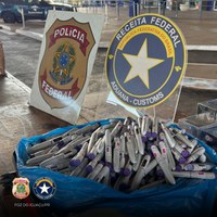 PF e Receita Federal apreendem centenas de unidades de medicamento injetável na fronteira com o Paraguai