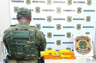 PF e BPFRON apreendem 10 kg de cocaína em área portuária de Guajará-Mirim/RO