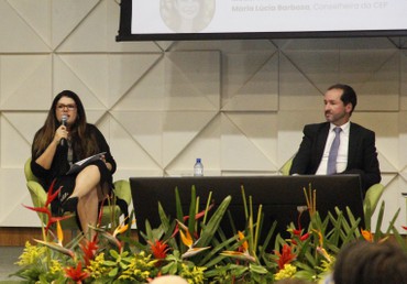 Patrícia Gouveia finalizou o Painel compartilhando ações do BNDES (Foto: George Alcântara/SECEP)