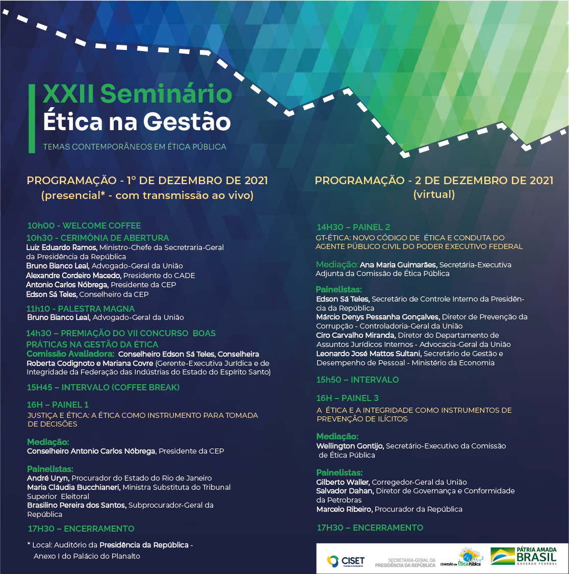 Programação do Seminário