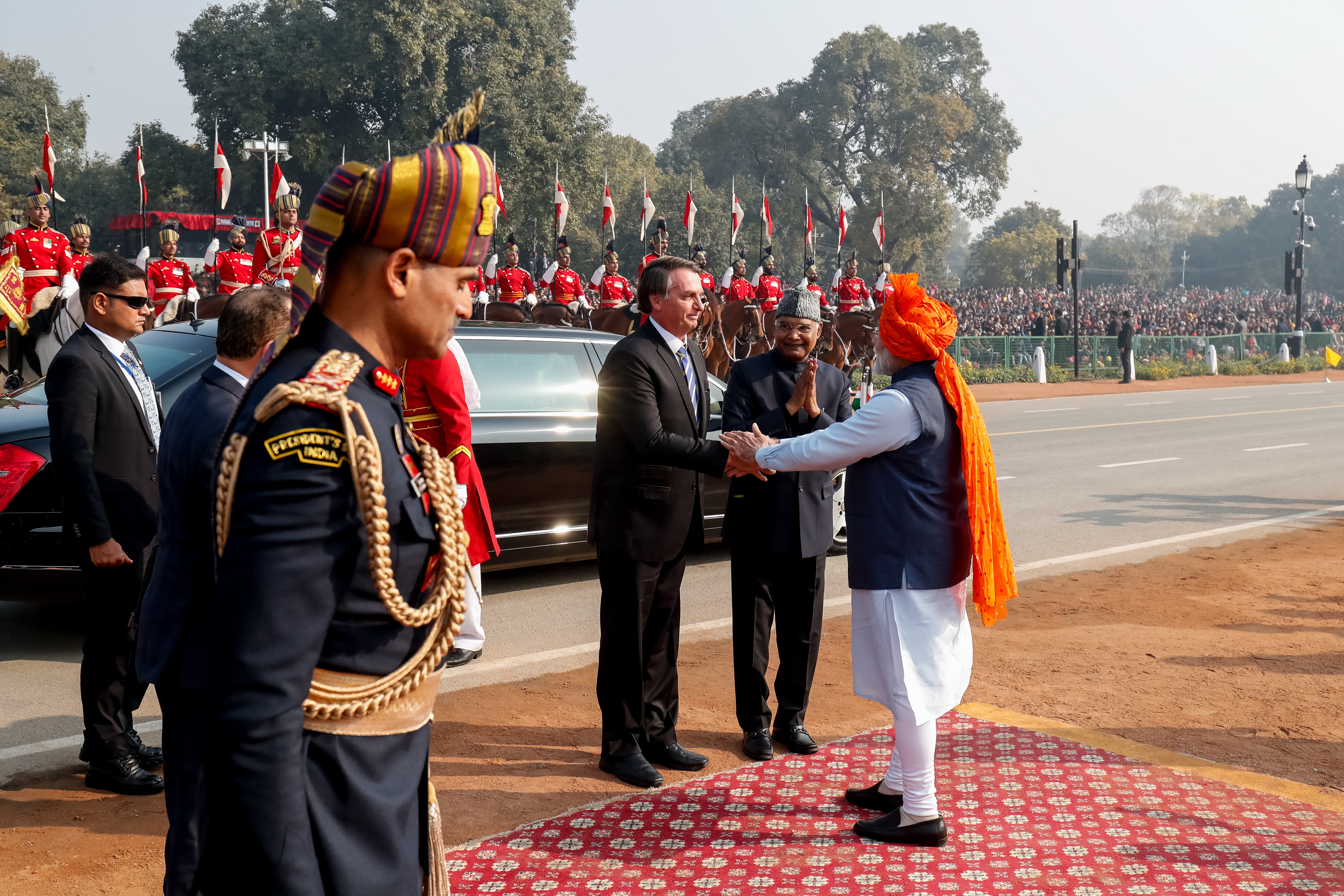 Presidente da República, Jair Bolsonaro, durante cerimônia do Dia da República da Índia.  Foto: Alan Santos/PR