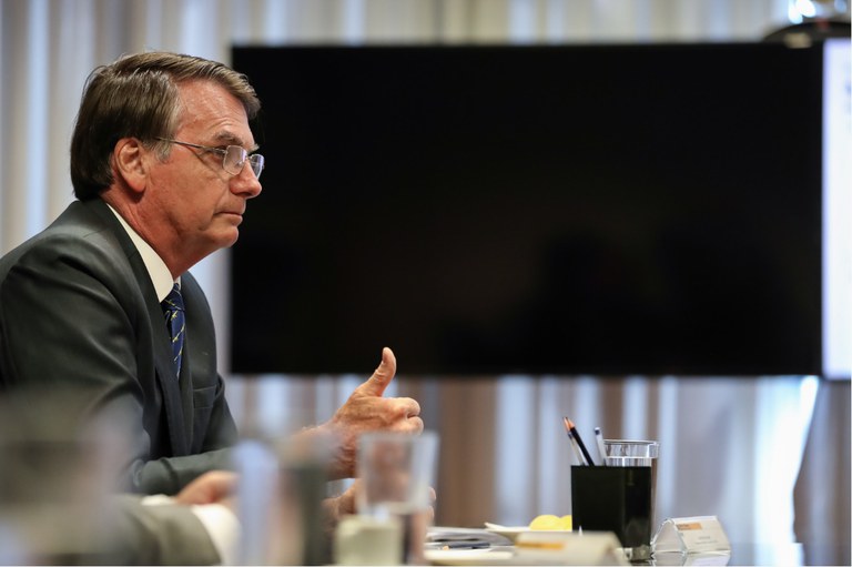 Bolsonaro em reunião no MME | Foto: Marcos Corrêa PR