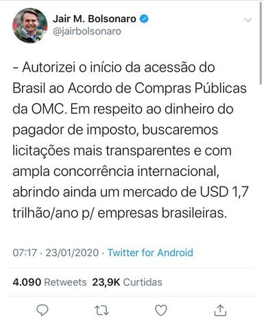 Twitter  bolsonaro OMC