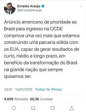 Twitter Ernesto Araújo