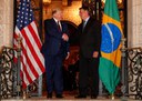 Presidente Bolsonaro participa de reunião bilateral com o presidente americano, Donald Trump