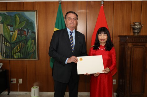  Embaixadora do Vietnã, Pham Thi Kim Hoa durante cerimônia de Apresentação de Cartas Credenciais dos Novos Embaixadores. Foto: Clauber Cleber Caetano/PR