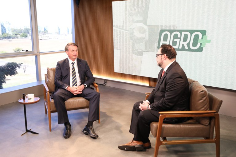 Presidente Jair Bolsonaro durante inauguração do canal Agro Mais