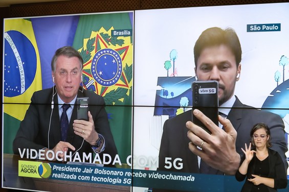 Fábio Faria, Ministro de Estado das Comunicações (videochamada).  Foto: Marcos Corrêa/PR