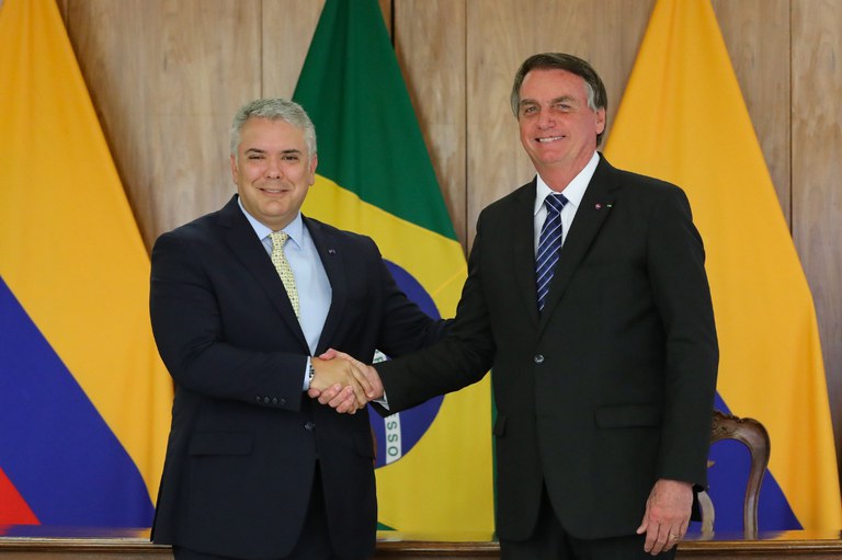 Presidente Jair Bolsonaro recebe em visita oficial o presidente da Colômbia, Iván Duque Márquez