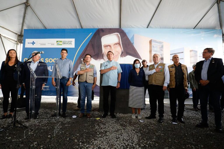 Presidente da República Jair Bolsonaro participa do lançamento da pedra fundamental de unidade de saúde das Obras Sociais Irmã Dulce