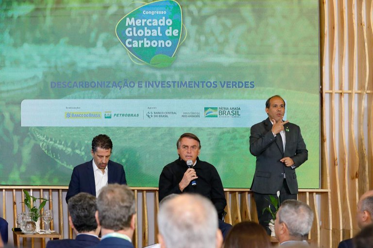Presidente da República, Jair Bolsonaro, participa de congresso de mercado de carbono e economia verde