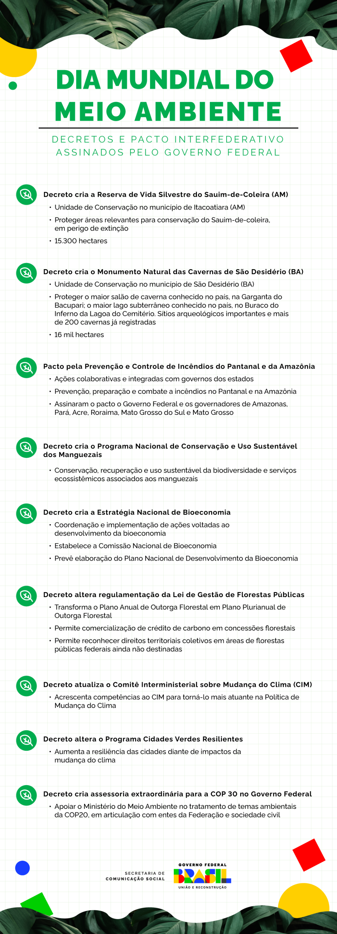 Decretos e atos assinados pelo Governo Federal no Dia Mundial do Meio Ambiente