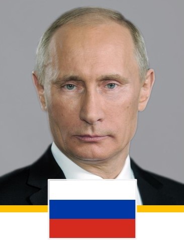 Foto do Presidente e Bandeira do País