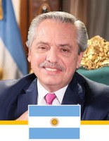 Foto do Presidente e Bandeira do País