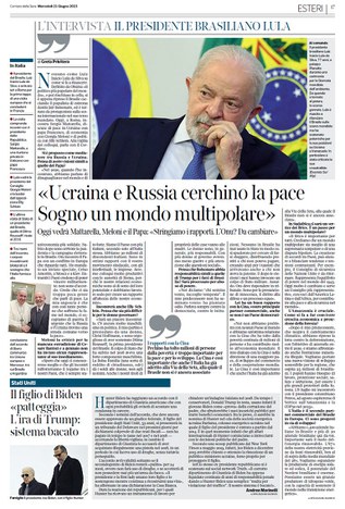 fac-símile da página do jornal Corriere della Sera