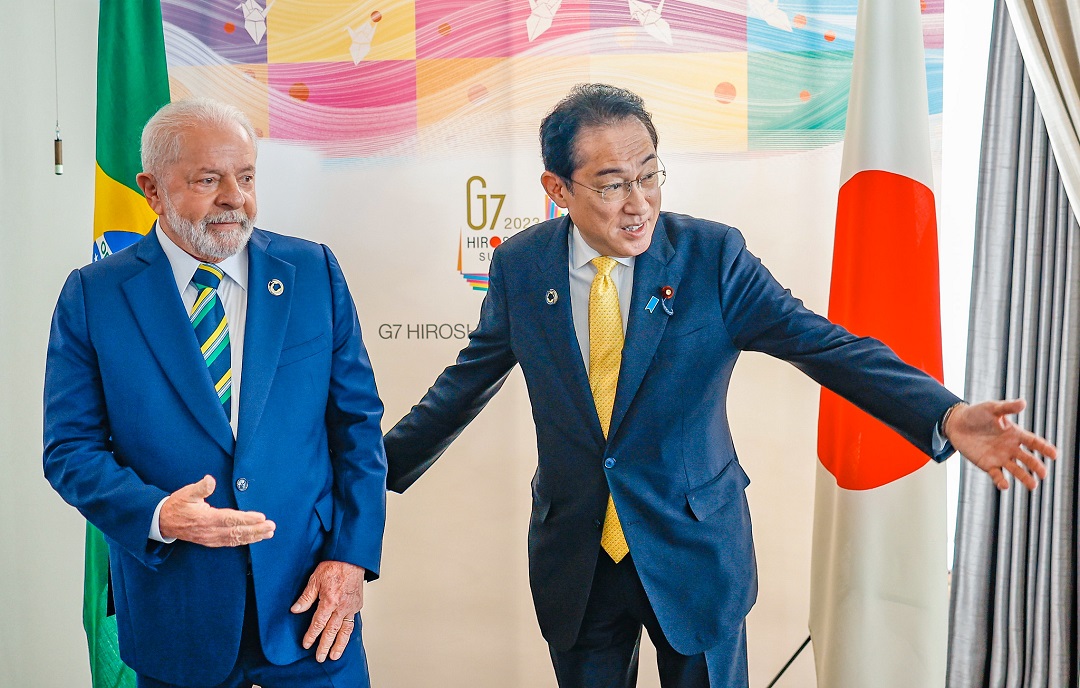 Presidente Lula, durante encontro com o primeiro-ministro do Japão, Fumio Kishida