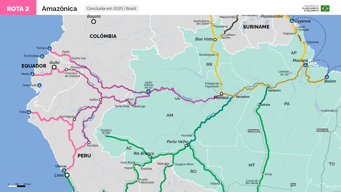 Mapa da rota 2 - cor rosa