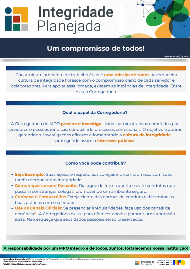 Informativo da Corregedoria do MPO Edição "Um compromisso de todos"