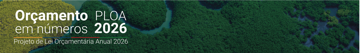 Imagem com os dizeres Orçamento em números Projeto de Lei Orçamentária 2026
