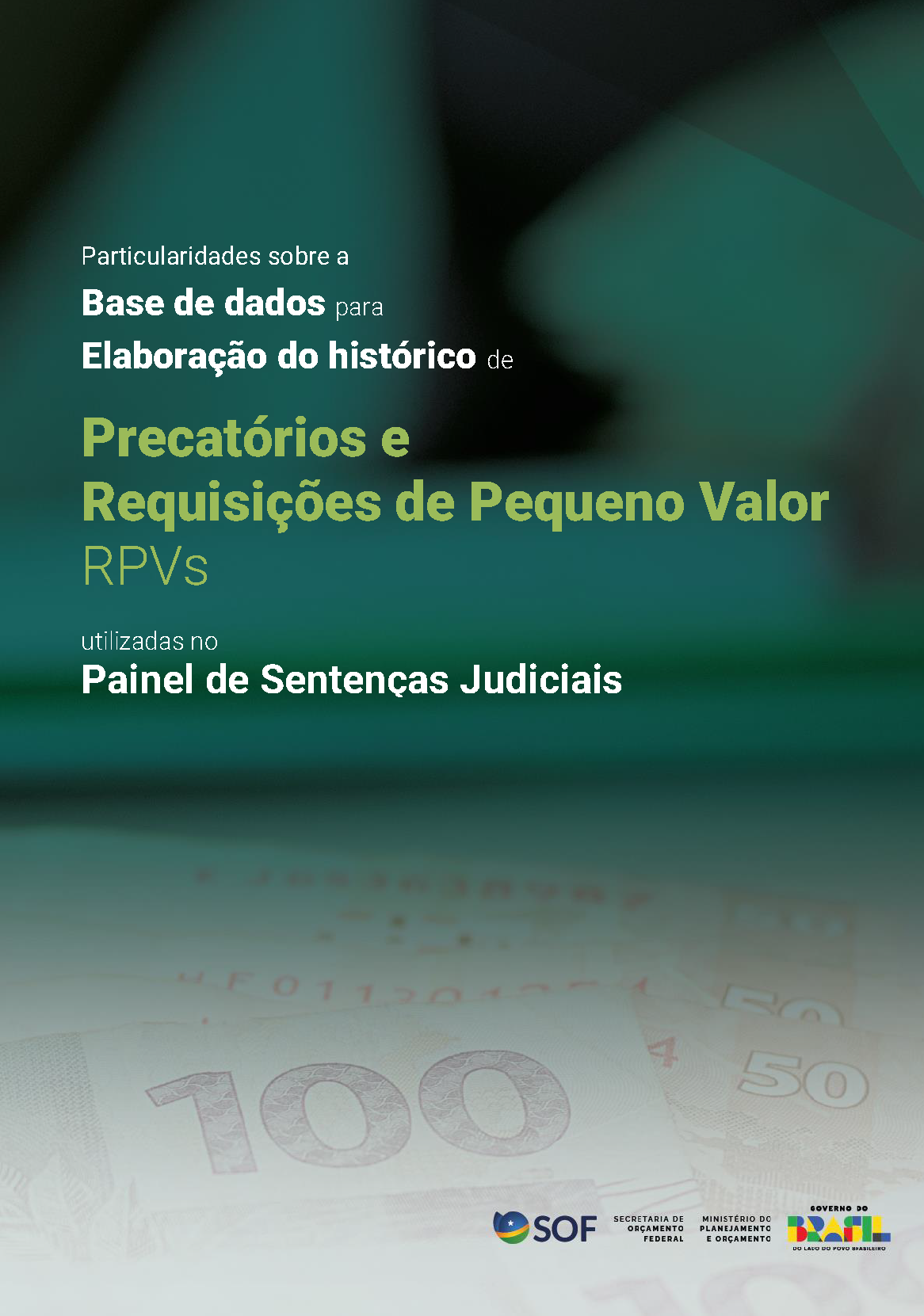 fundo verde com nota de 100 reias em primeiro plano