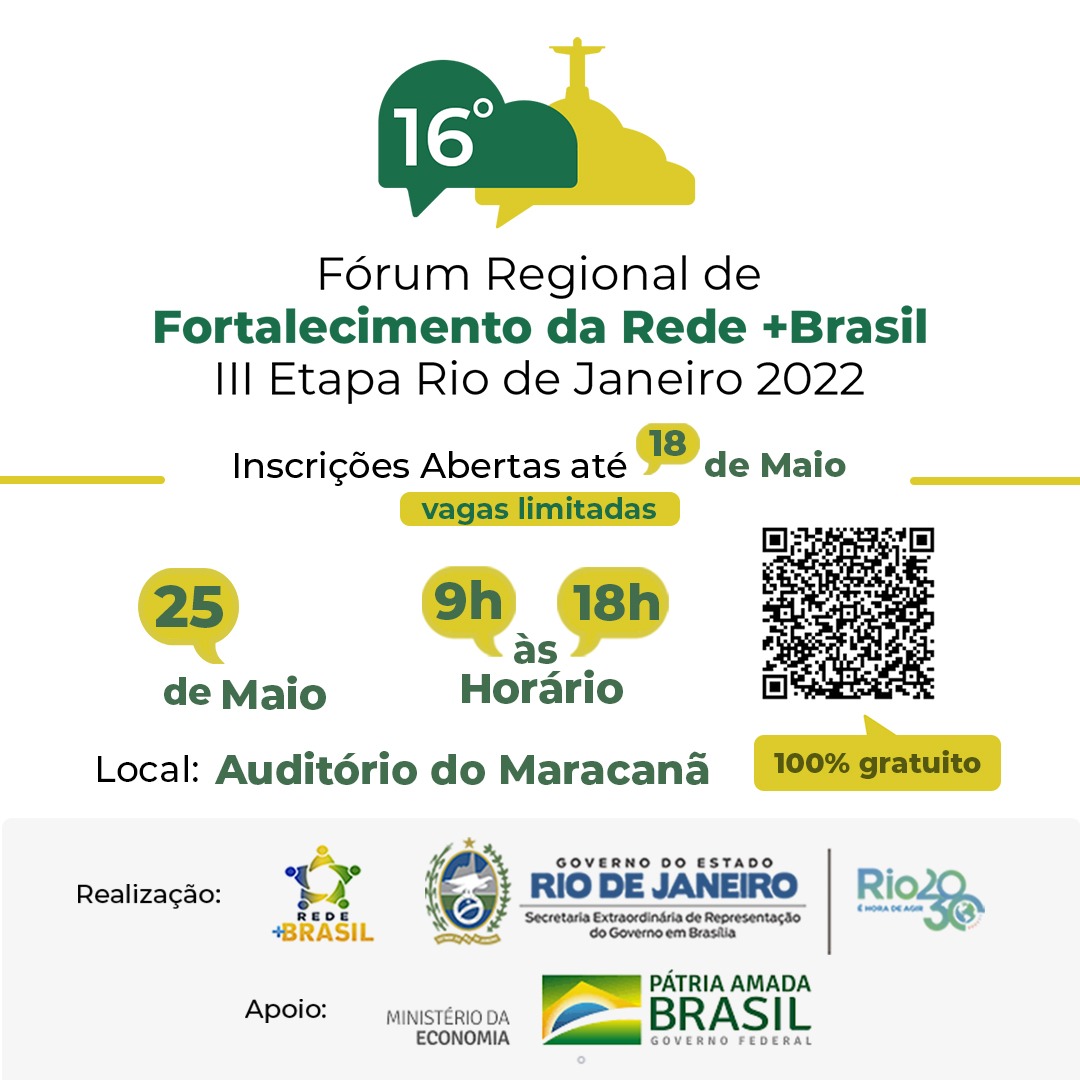 16º Fórum Regional de Fortalecimento da Rede +Brasil - III Etapa Rio de Janeiro