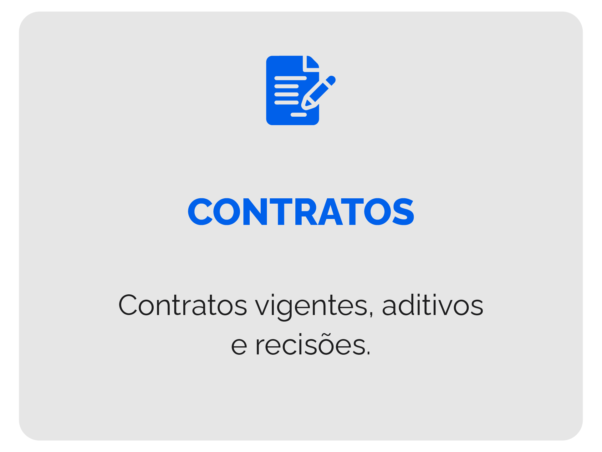 botão com fundo azul e letras brancas escrito contratos